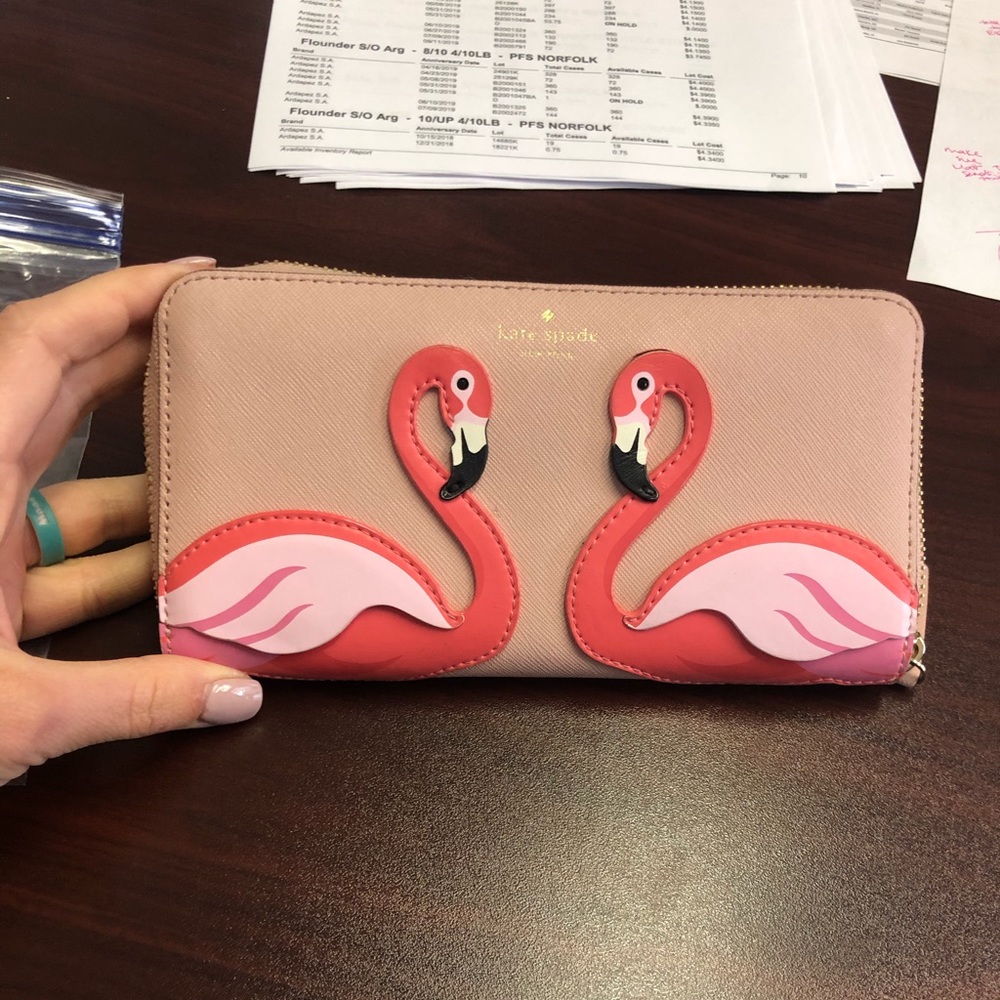 Kate Spade by the Pool Flamingo Large ZIP Wallet